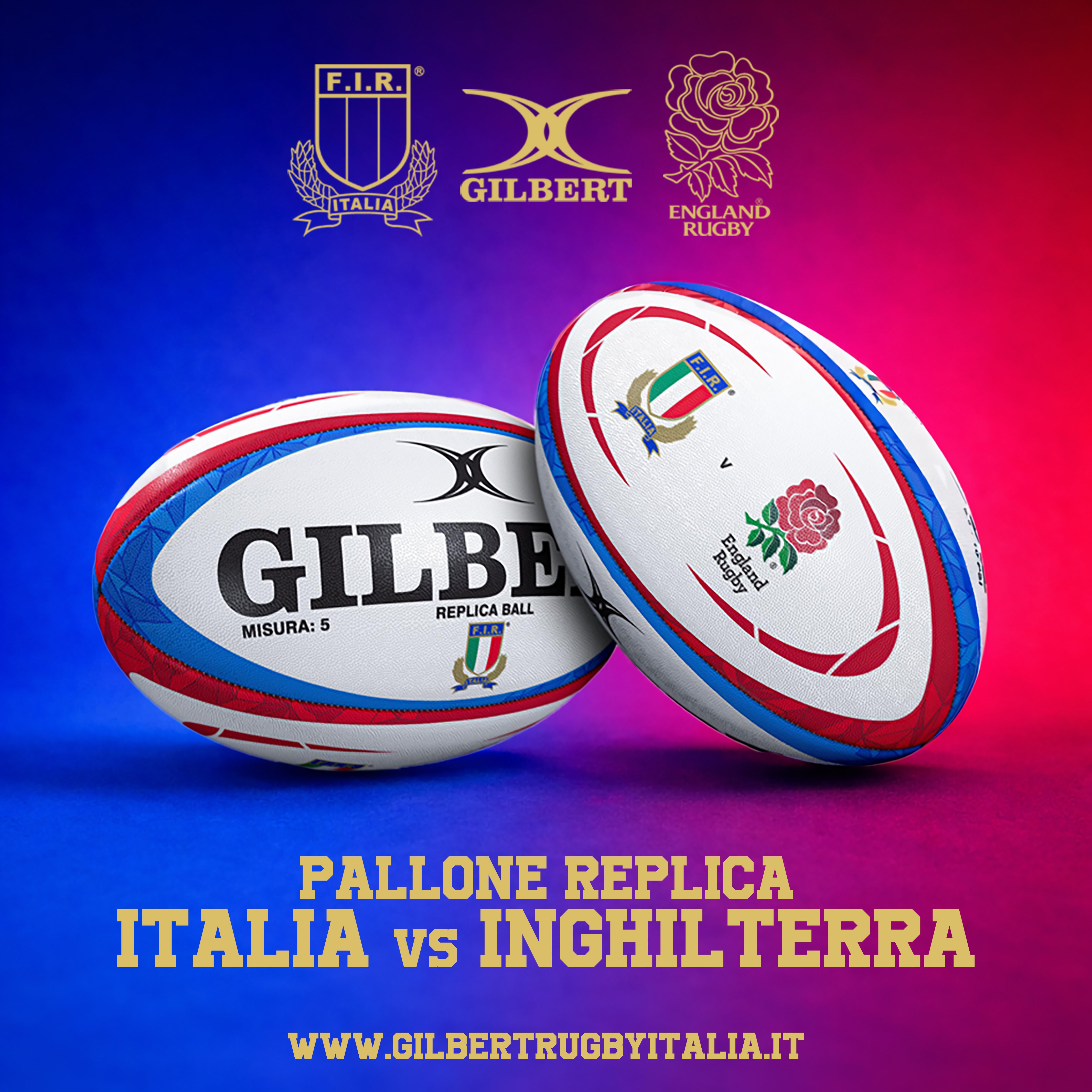 Pallone Replica Gilbert Italia vs Inghilterra