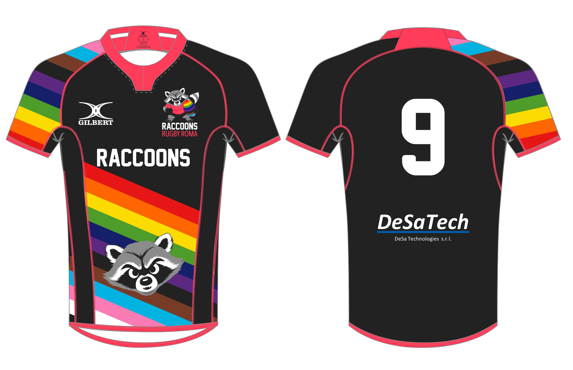 MAGLIA GARA GILBERT RACCOONS RUGBY ROMA